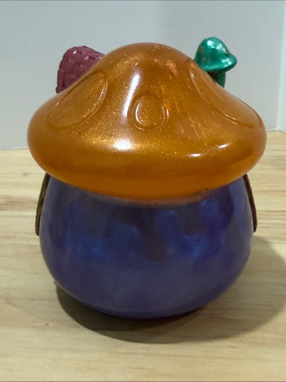 Whimsical Ceramic Mushroom House - Orange & Purple - Picture 6 of 12